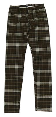 Hnědo-barevné kostkované legíny Calzedonia