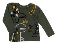 Khaki tričko s dinosaurami Primark