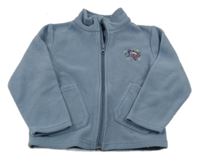 Modrošedá fleecová prepínaci mikina s lietadlom  Lupilu