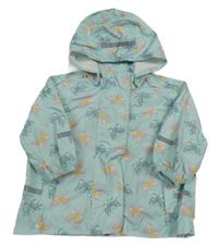 Svetlomodrá šušťáková bunda s motýly a odopínacíá kapucňou Papagino