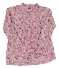 Ružová kvietkovana blúzka Glo Story