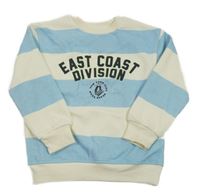 Nové - Světlemodro-smetanová pruhovaná mikina s nápisem Dunnes