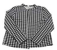 Čierno-biely kockovaný cardigan SHEIN