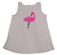 Svetloružový top s plameňákem H&M