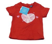 Nové - Červené tričko so srdiečkami Tu
