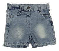 Světlemodré lehké riflové kraťasy 