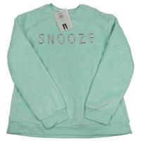 Nové - Svetlozelená chlpatá mikina s nápisom George