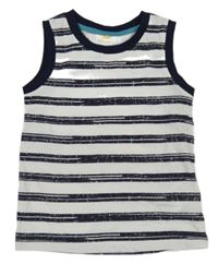 Bielo-tmavomodré pruhované tielko Kids