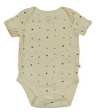 Smotanové rebrované body s bodkami F&F