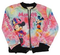 Farebná batikovaná bunda s Minnií a Mickeym