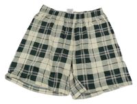Tmavozeleno-béžové kockované kraťasy H&M