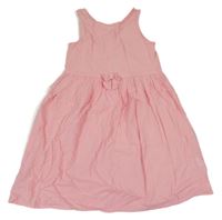 Svetloružové pruhované krepové šaty s mašlou H&M