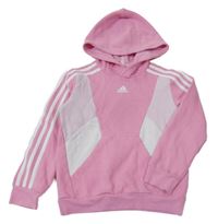 Světlerůžová sportovní mikina s kapucí Adidas