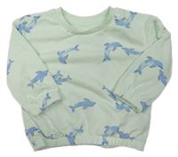 Svetlozelená oversize mikina s delfínmi Primark