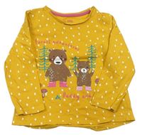 Horčicové bodkovaná é tričko s medvedíkmi F&F