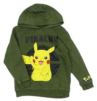 Khaki mikina s Pikachu a kapucňou George