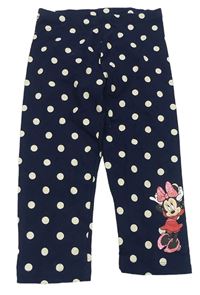 Tmavomodro-biele bodkovaná é capri legíny s Minnie C&A