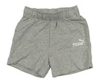 Sivé melírované kraťasy s logom PUMA