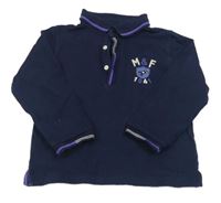 Tmavomodrá mikina s raketou a číslom a golierikom zn. Mayoral