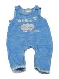 Modré zamatové na traké tepláky so sloníkem a myškou Ergee