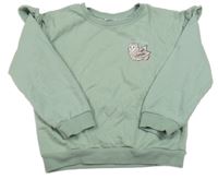 Olivová mikina so sovičkou a volánikmi Lily & Dan