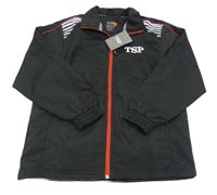 Nové - čierno-biela vzorovaná šušťáková športová bunda s logom TSP
