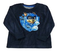 Tmavomodrá zamatová pyžamová mikina s PAW PATROL - Chase C&A