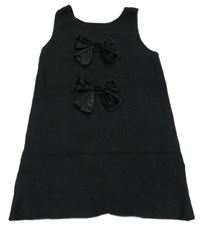 Čierne úpletové šaty s mašľami PRIMARK