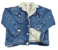 Modrá riflová zateplená bunda s límečkem H&M