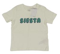 Nové - smotanové tričko s nápisom PRIMARK