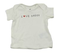 Bílé tričko s nápisem a srdíčkem H&M