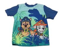 Světlemodro-tmavomodré UV tričko s PAW PATROL