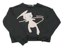 Čiernošedá crop mikina s pokémonem H&M