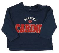 Tmavomodrá mikina s nápismi PRIMARK