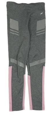 Šedo-růžové melírované sportovní legíny PRIMARK