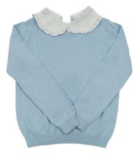 Svetlomodrý sveter s bielým golierikom PRIMARK