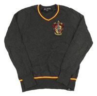 Tmavošedý melírovaný svetr s erbem - Gryffindor - Harry Potter