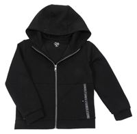 Černá tech fleece propínací mikina s kapucí KIABI
