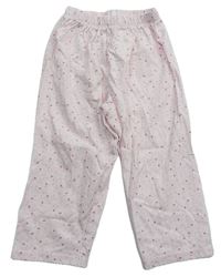 Ružové pyžamové nohavice so srdiečkami