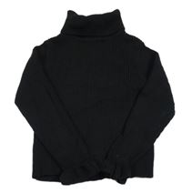 Čierny rebrovaný svetrový rolák Matalan