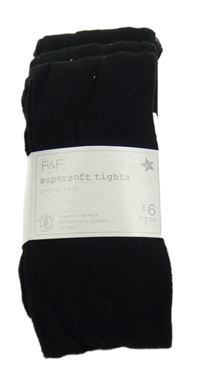 Nové - 3x čierne pančuchy F&F