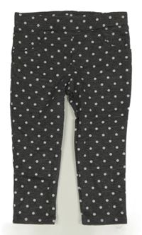 Tmavošedé pruhované tregíny s puntíky