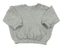 Sivá melírovaná rebrovaná oversize mikina George