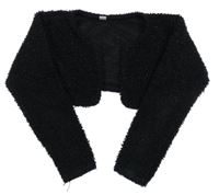 Čierne trblietavé chlpaté bolerko