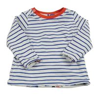 Bielo-modré pruhované obojstranné tričko
