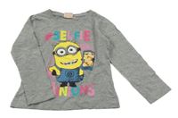 Sivé melírované tričko s Mimoněm