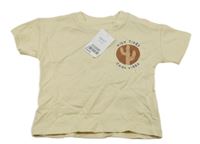 Nové - Béžové tričko s kaktusem a nápisem Next