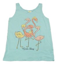 Svetlomodrý top s plameňáky Kids