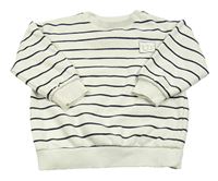 Smetanovo-čierna pruhovaná mikina s nápisom F&F