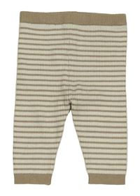 Bielo-hnedé pruhované rebrované pletené tepláky F&F